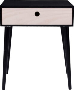Černý dřevěný odkládací stolek s černým rámem House Nordic Parma House Nordic