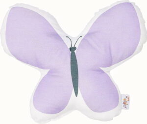 Fialový dětský polštářek s příměsí bavlny Apolena Pillow Toy Butterfly