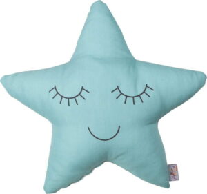 Tyrkysový dětský polštářek s příměsí bavlny Apolena Pillow Toy Star