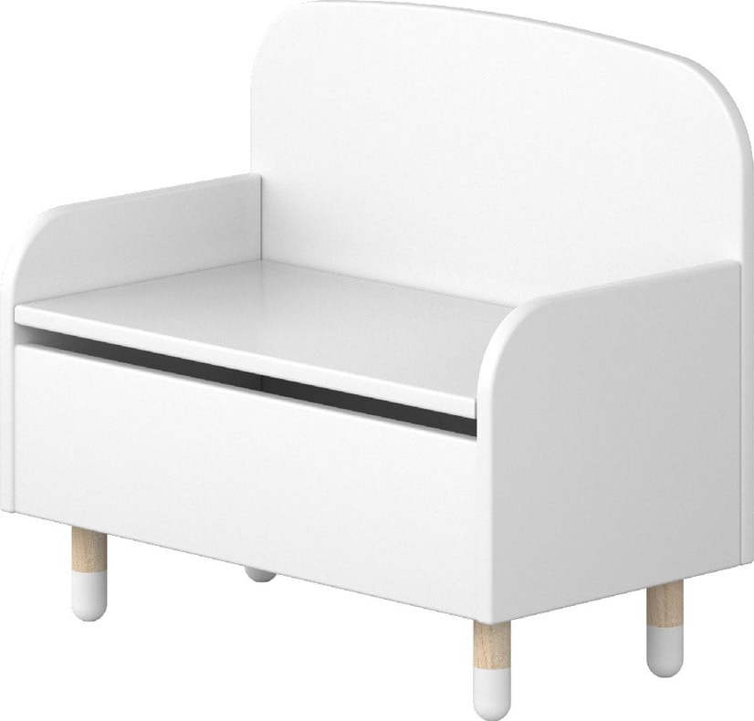 Bílá úložná lavice s opěrkou Flexa Dots Flexa