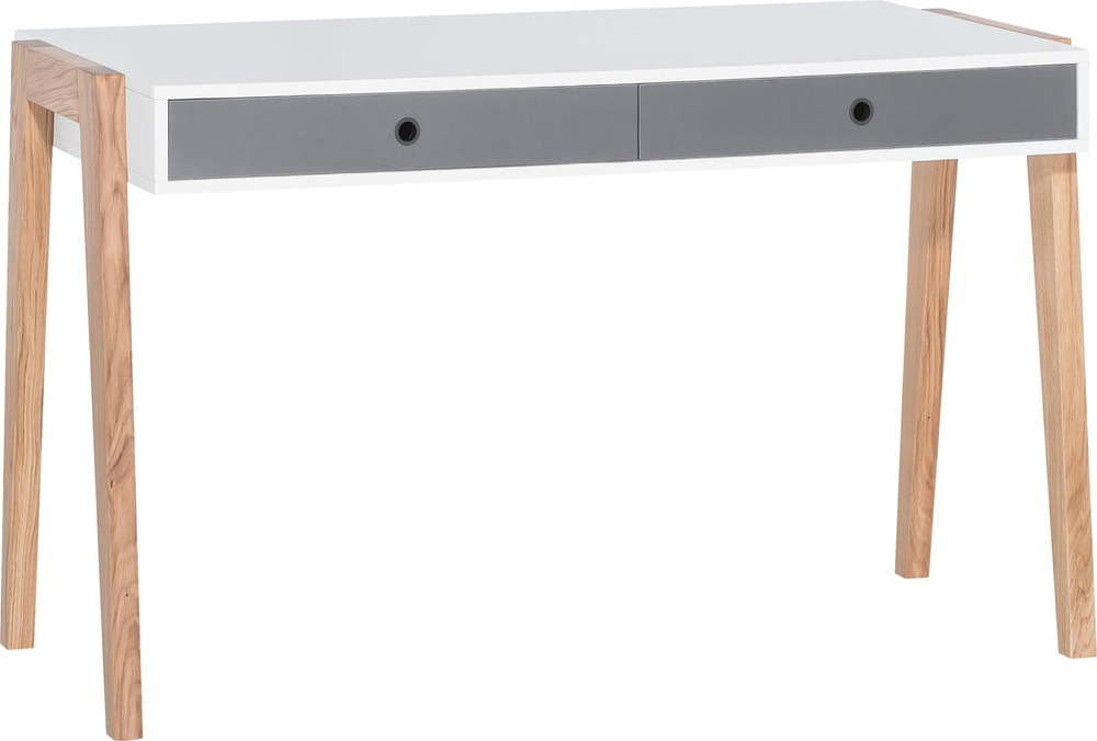 Bílo-šedý pracovní stůl Vox Concept VOX