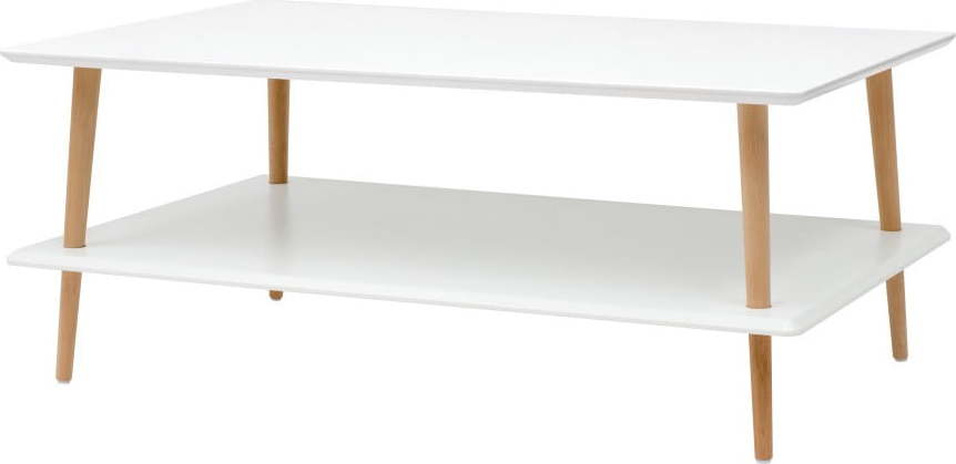 Bílý konferenční stolek se sníženou spodní deskou Ragaba KORO Ragaba