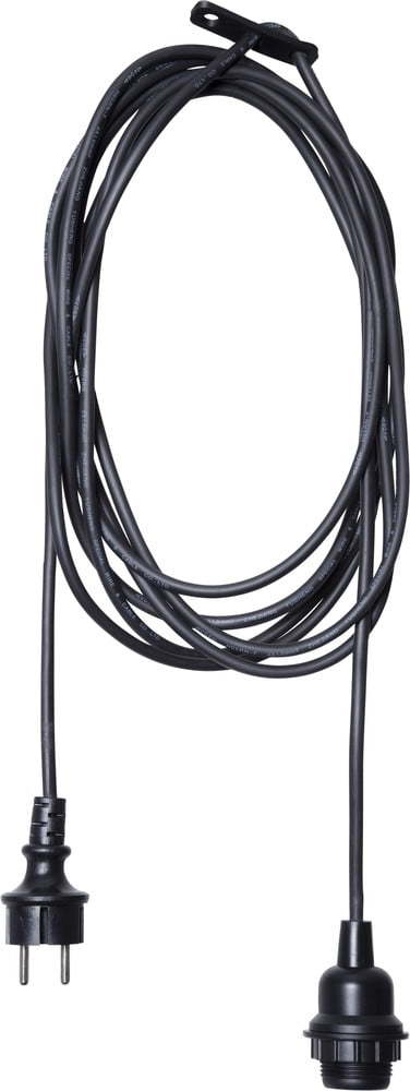 Černý kabel s koncovkou pro žárovku Star Trading Cord Ute
