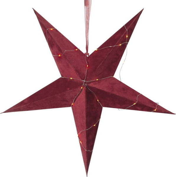 Červená vánoční světelná dekorace Star Trading Velvet Star Trading
