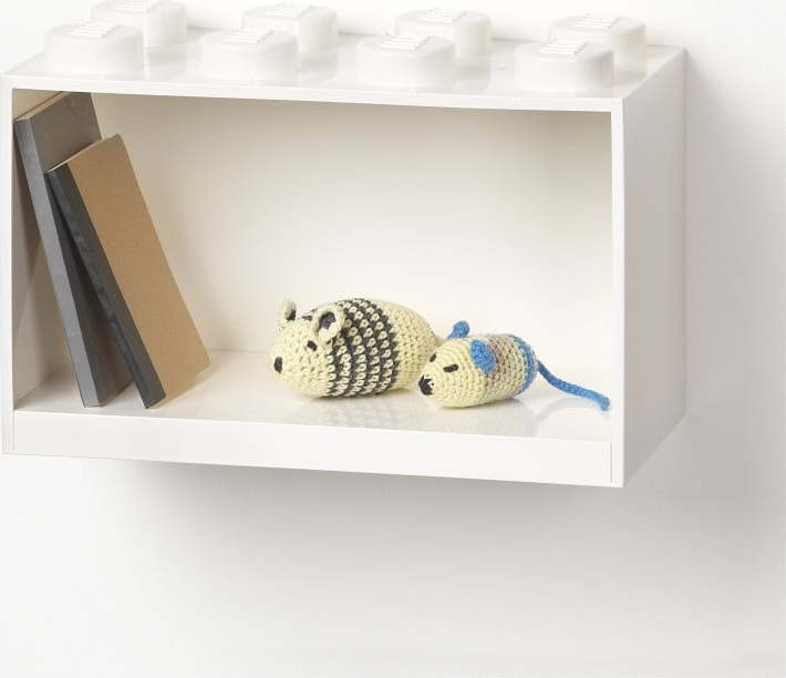 Dětská bílá nástěnná police LEGO® Brick 8 LEGO