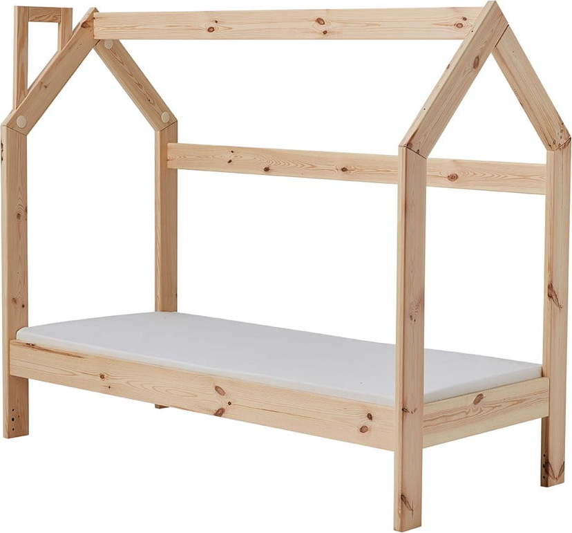 Dětská dřevěná postel ve tvaru domečku Pinio House