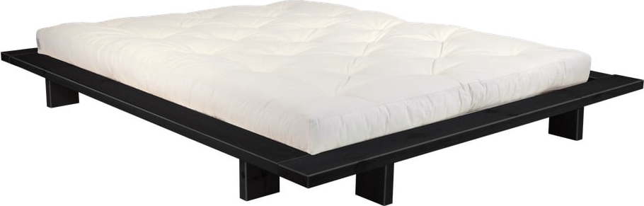 Dvoulůžková postel z borovicového dřeva s matrací Karup Design Japan Comfort Mat Black/Natural