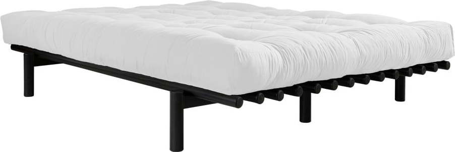 Dvoulůžková postel z borovicového dřeva s matrací Karup Design Pace Comfort Mat Black/Natural