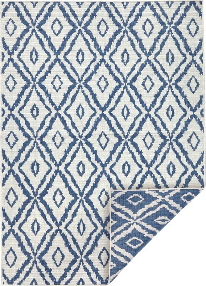 Modro-bílý venkovní koberec Bougari Rio