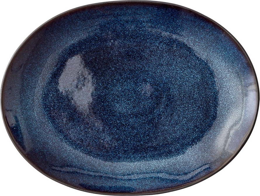 Modrý kameninový servírovací talíř Bitz Mensa