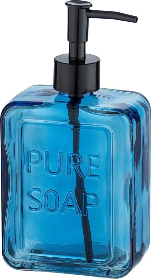 Modrý skleněný dávkovač na mýdlo Wenko Pure Soap WENKO