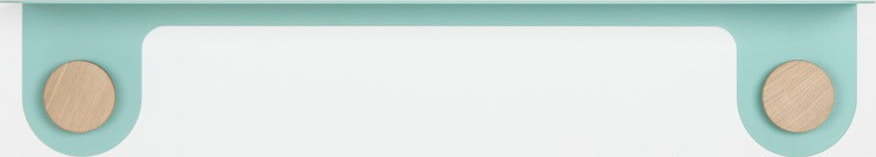 Nástěnná zelená police z oceli s detailem z dubového dřeva se 2 háčky Gazzda Hook