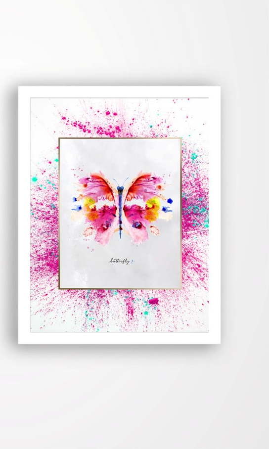 Nástěnný obraz na plátně v bílém rámu Tablo Center Butterfly