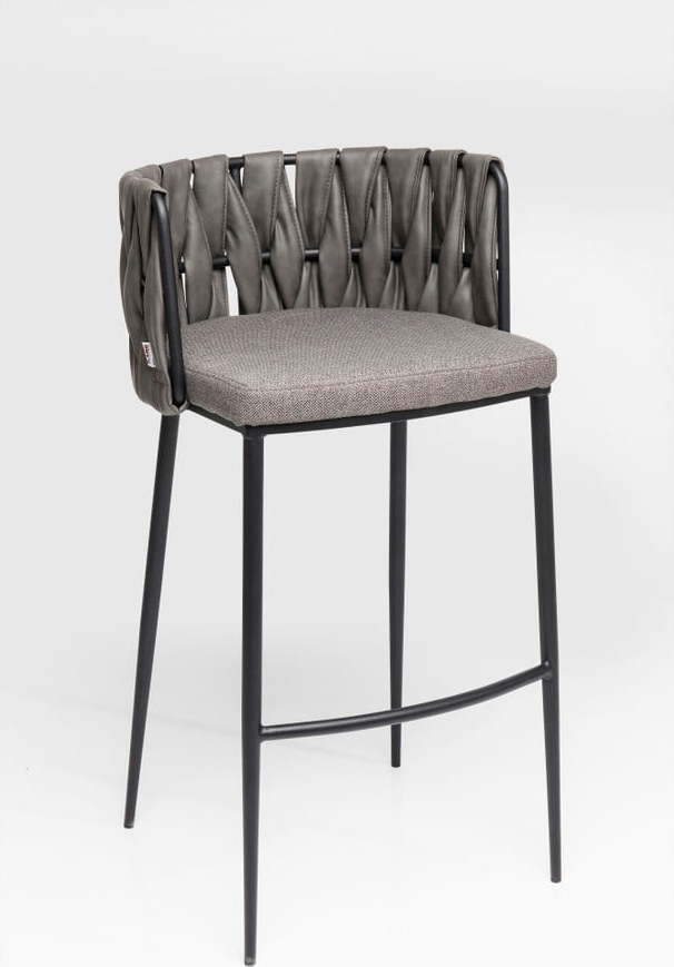 Sada 2 barových židlí s šedým potahem a nohami z bukového dřeva Kare Design Kare Design