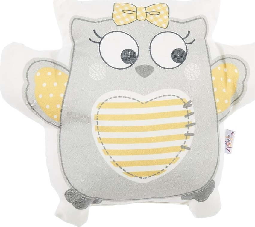 Šedý dětský polštářek s příměsí bavlny Mike & Co. NEW YORK Pillow Toy Owl