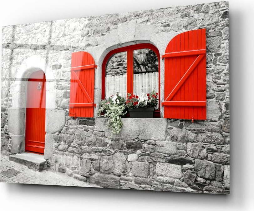 Skleněný obraz Insigne Red Door and Window Insigne