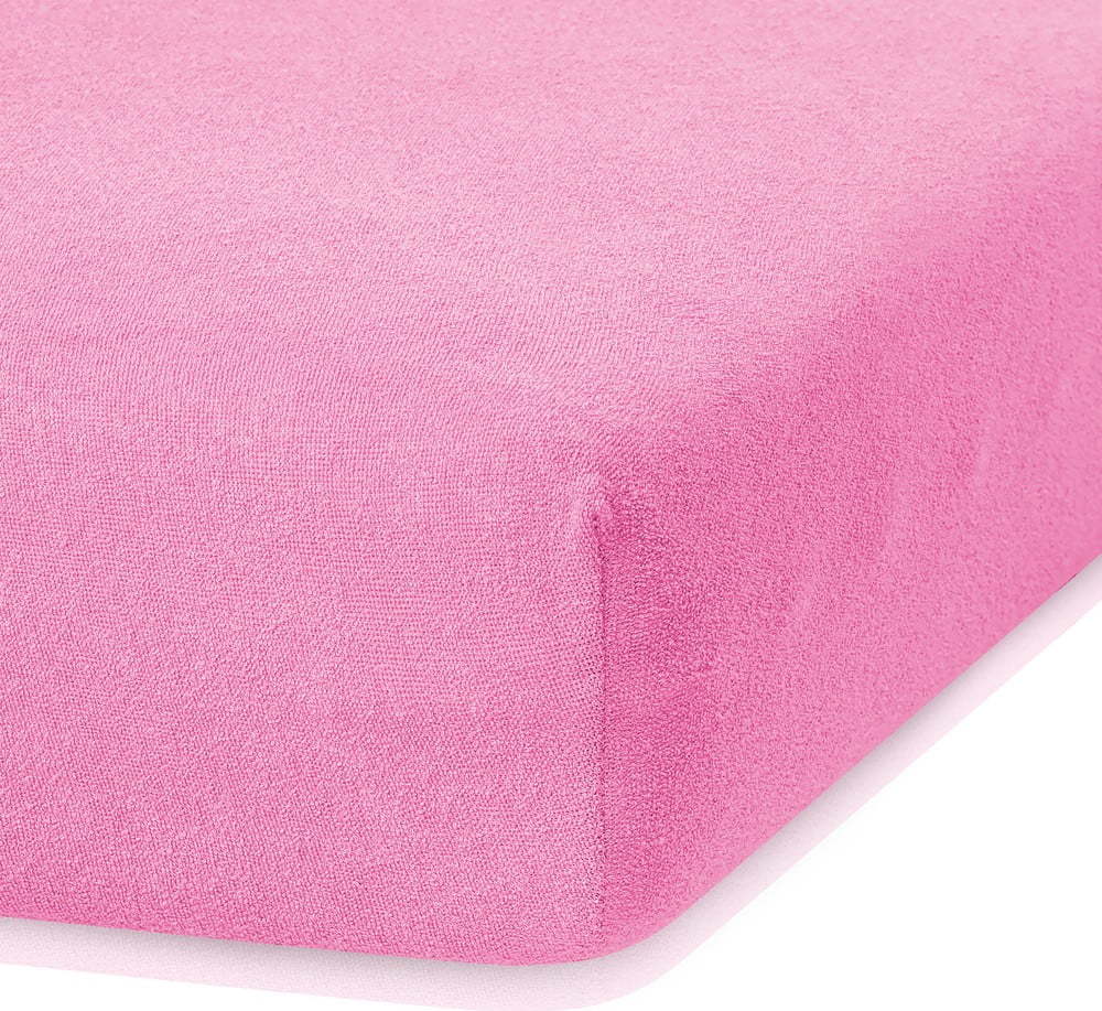 Tmavě růžové elastické prostěradlo s vysokým podílem bavlny AmeliaHome Ruby