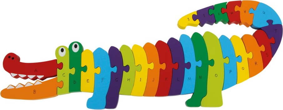 Vzdělávací dřevěné puzzle Legler Crocodile ABC Legler