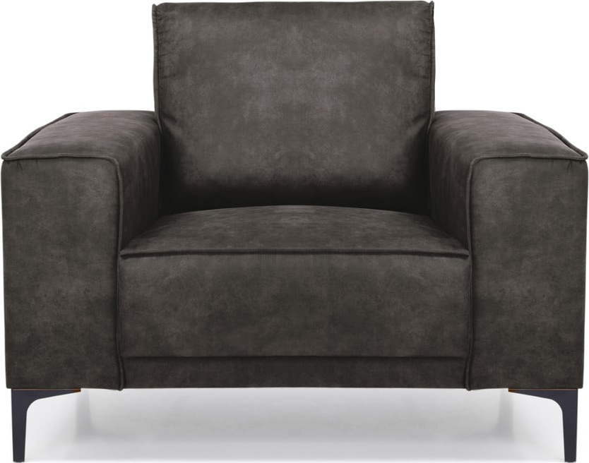 Antracitově šedé křeslo z imitace kůže Scandic Copenhagen Preston Scandic