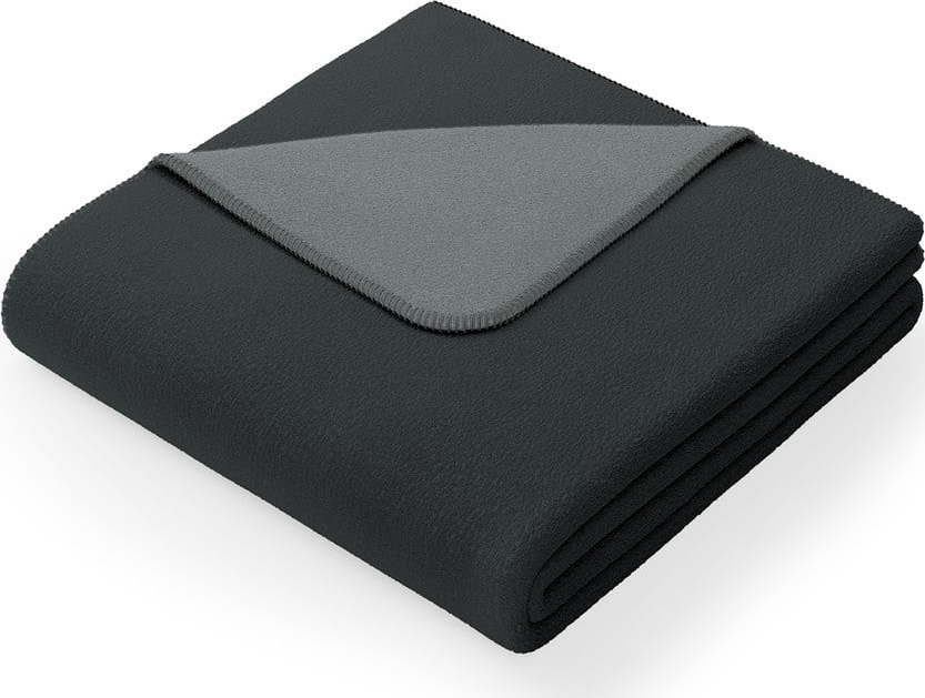 Černá deka s příměsí bavlny AmeliaHome Virkkuu