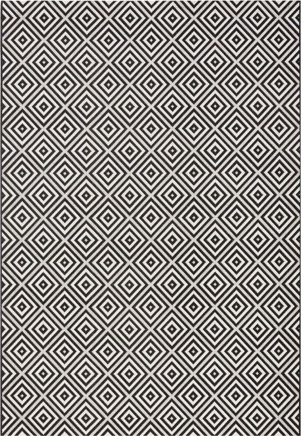 Černo-bílý venkovní koberec NORTHRUGS Karo