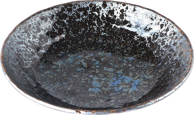 Černo-šedý keramický hluboký talíř MIJ Pearl