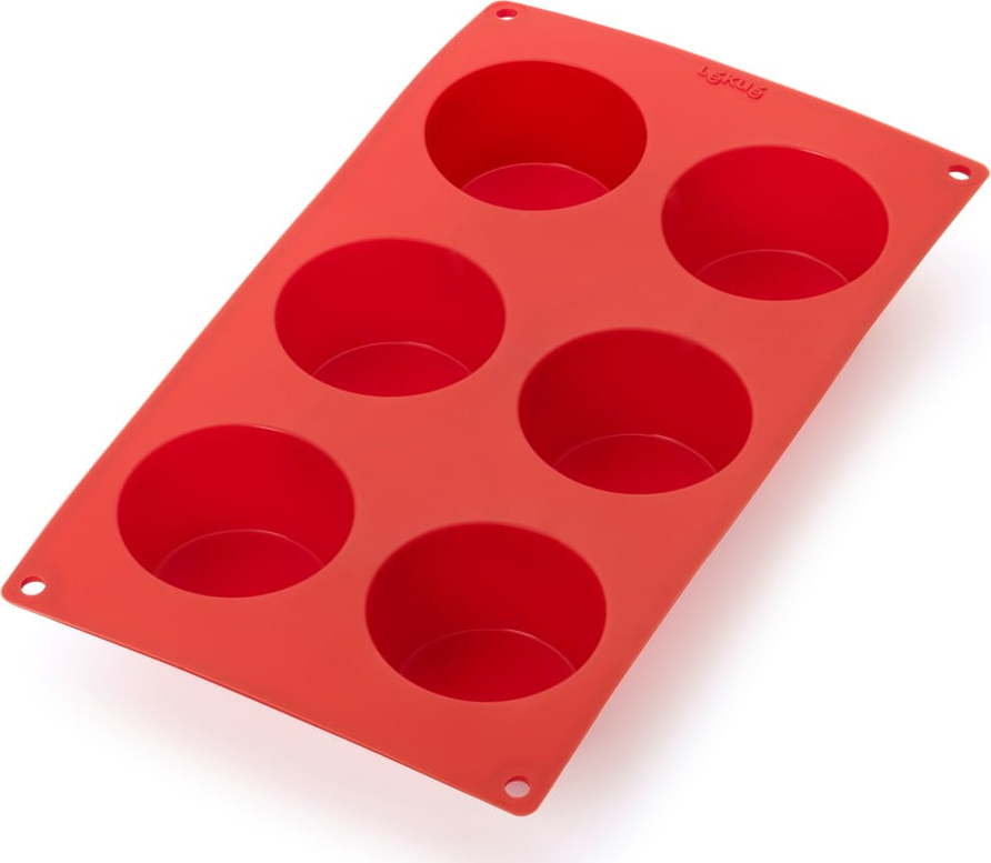 Červená silikonová forma na 6 mini muffinů Lékué LÉKUÉ