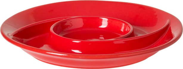 Červený kameninový talíř na dobroty Casafina Chip&Dip