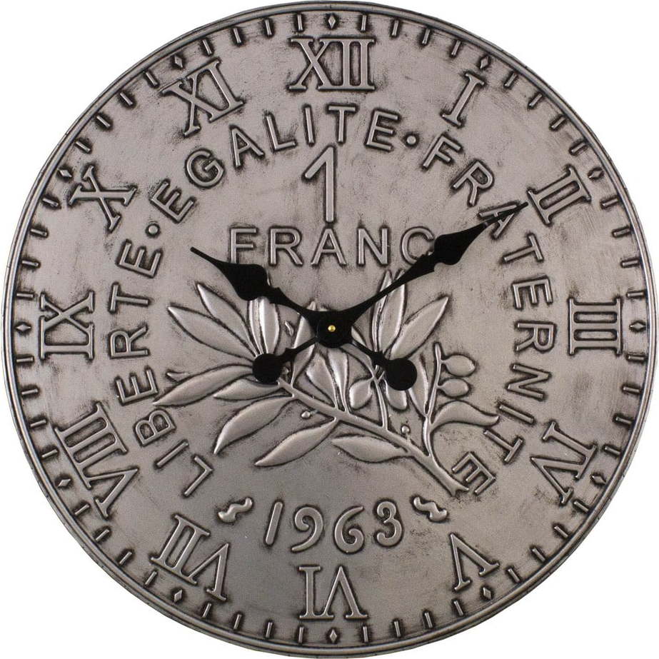 Nástěnné hodiny ve stříbrné barvě Antic Line
