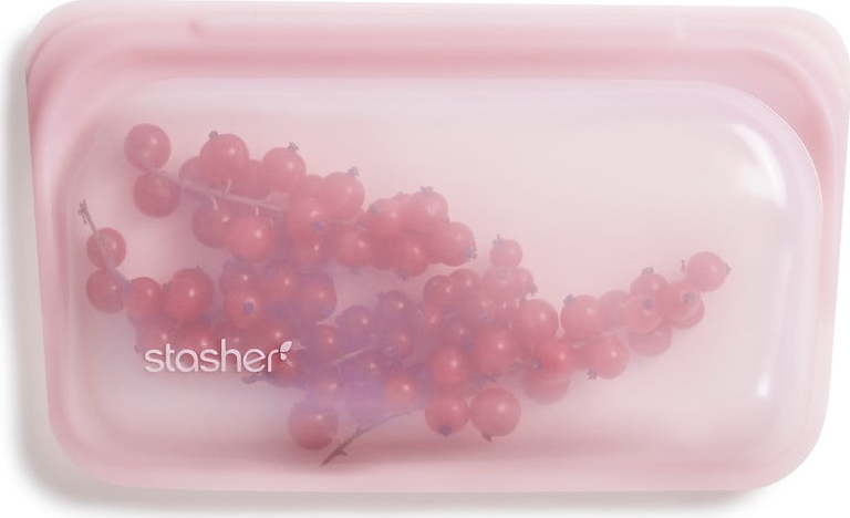 Růžový svačinový sáček Stasher Snack