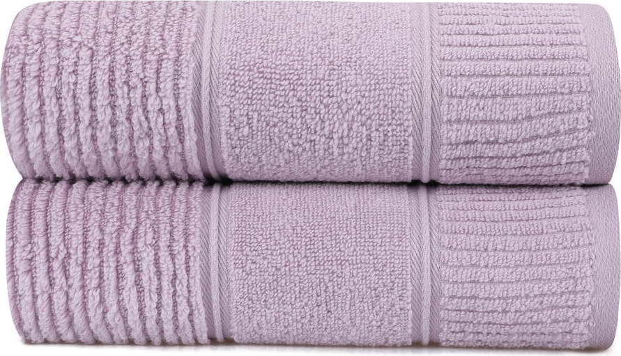 Sada 2 fialových bavlněných ručníků Hobby Daniela