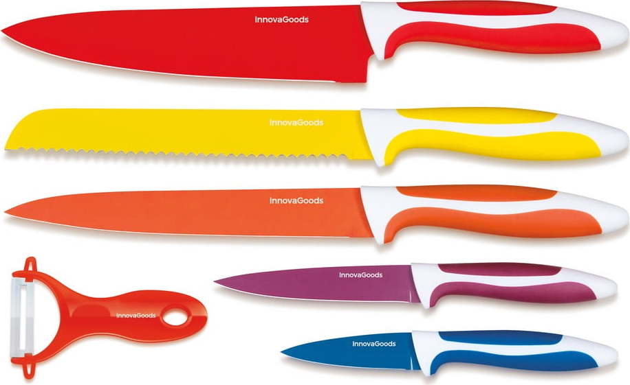 Sada 5 nožů a škrabky z nerezové oceli InnovaGoods Ceramic InnovaGoods