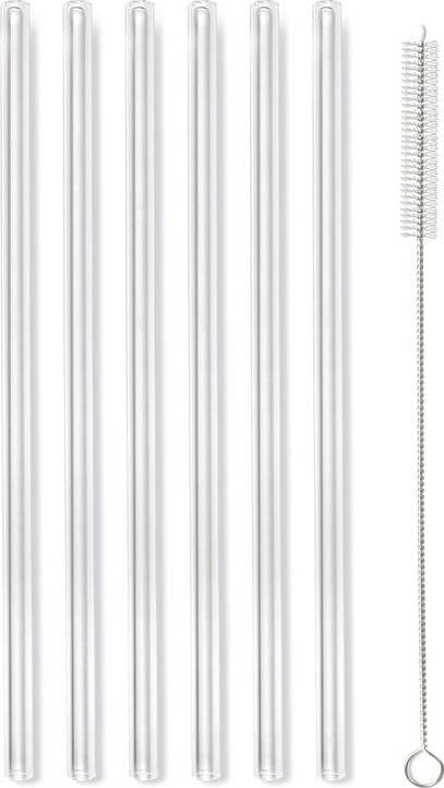 Sada 6 skleněných brček na pití Vialli Design