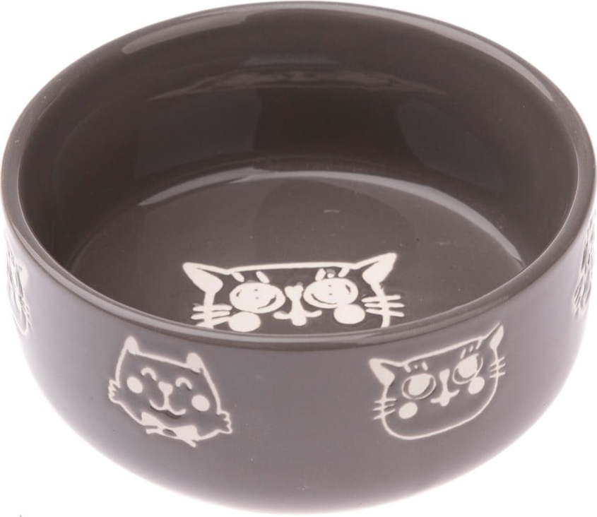 Šedá keramická miska pro kočku Dakls