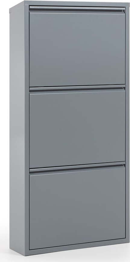 Šedý kovový botník se 3 výklopnými zásuvkami La Forma Rox La Forma