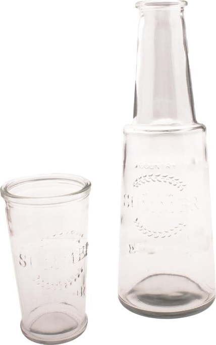 Skleněná karafa se sklenicí