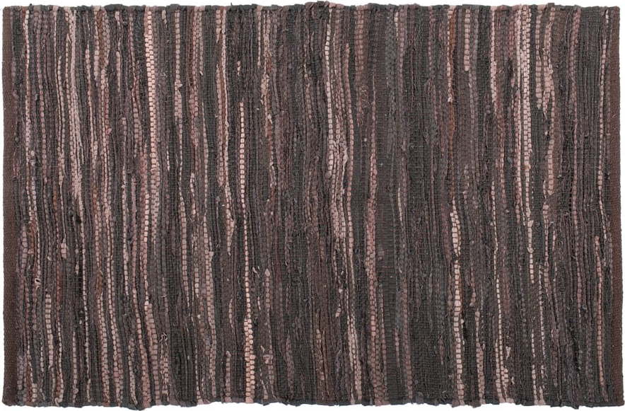 Tmavě hnědý kožený koberec Tiseco Home Studio Nayya