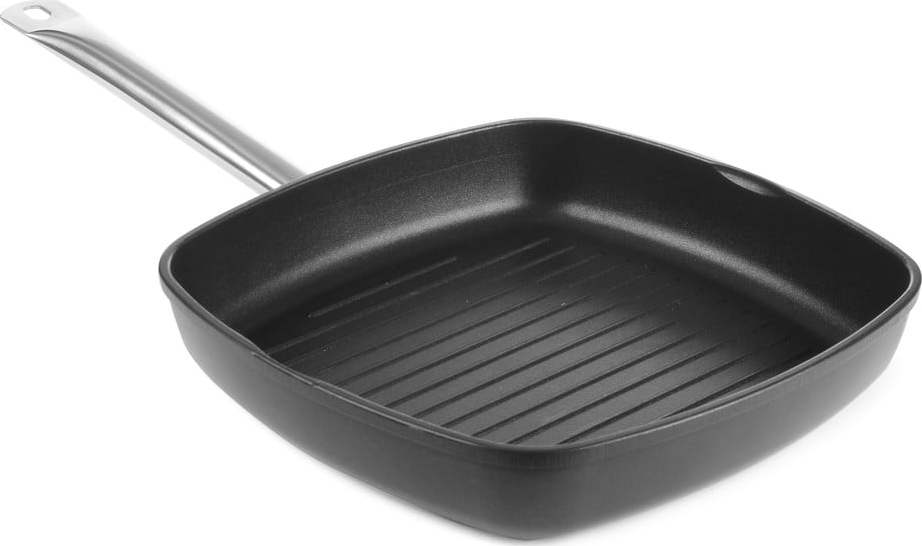 Vroubkovaná grilovací pánev z litého hliníku Hendi