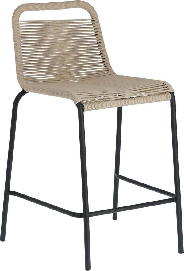 Béžová barová židle s ocelovou konstrukcí La Forma Glenville