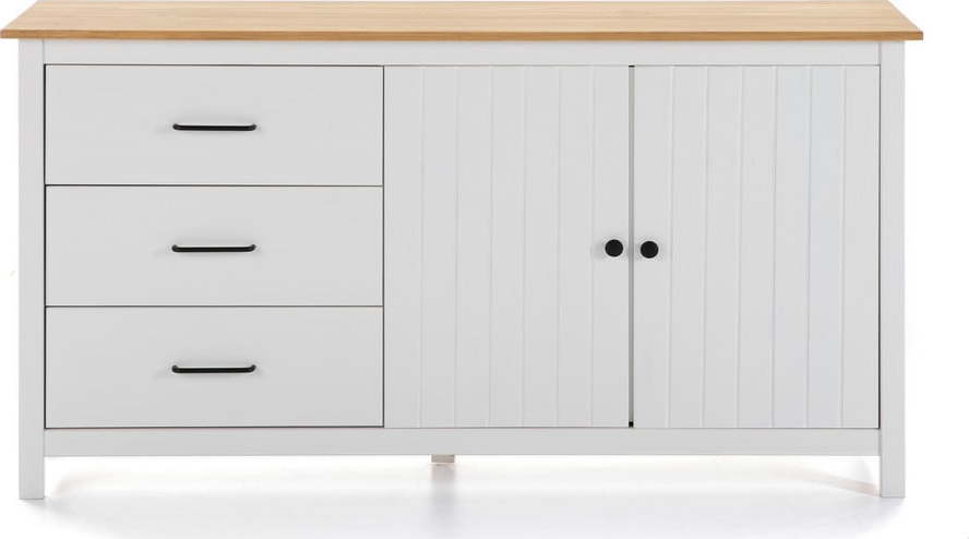 Bílá dřevěná komoda Marckeric Miranda