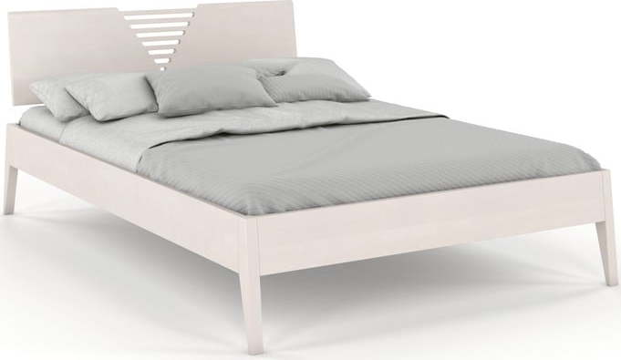 Bílá dvoulůžková postel z bukového dřeva Skandica Visby Wolomin