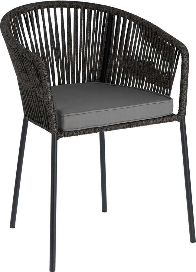 Černá zahradní židle s ocelovou konstrukcí La Forma Yanet La Forma