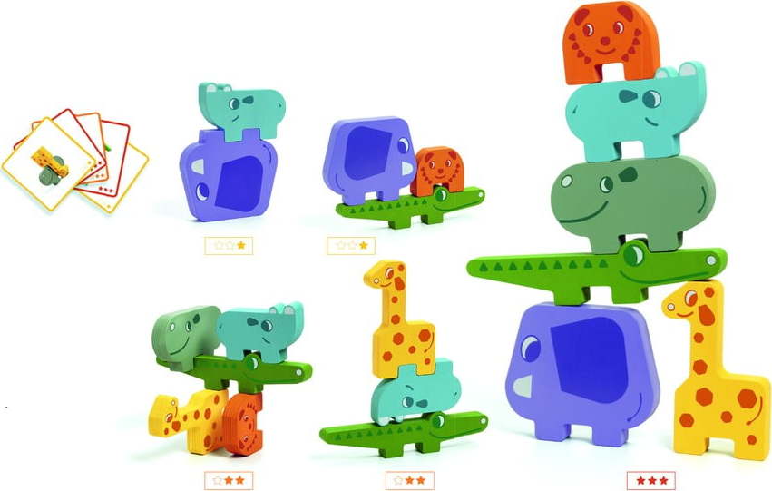 Dětské dřevěné puzzle ve tvaru zvířátek Djeco Puzzle DJECO