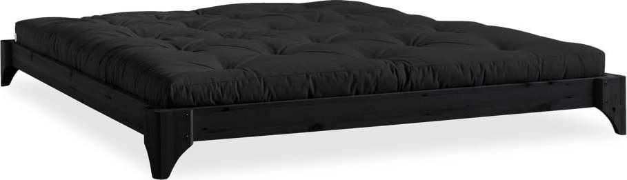 Dvoulůžková postel z borovicového dřeva s matrací Karup Design Elan Comfort Mat Black/Black