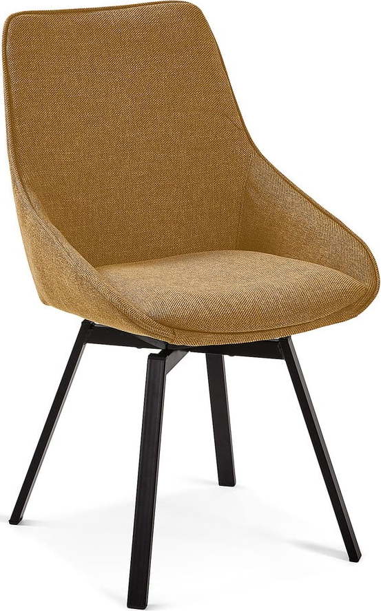 Hořčičně žlutá otočná židle La Forma Haston La Forma