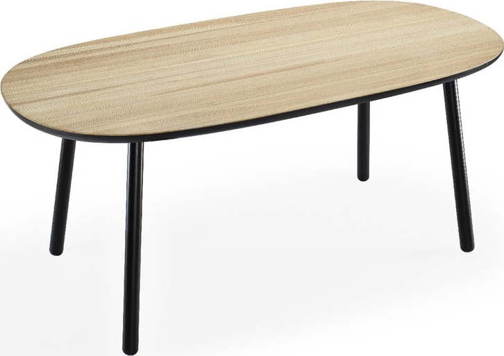 Jídelní stůl z jasanového dřeva s černými nohami EMKO Naïve