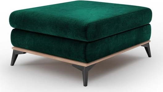 Lahvově zelený puf se sametovým potahem Windsor & Co Sofas Astre Windsor & Co Sofas