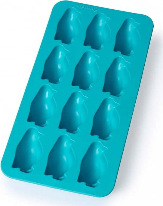 Modrá silikonová forma na led Lékué Penguin