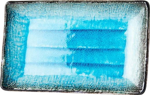 Modrý keramický servírovací talíř MIJ Sky