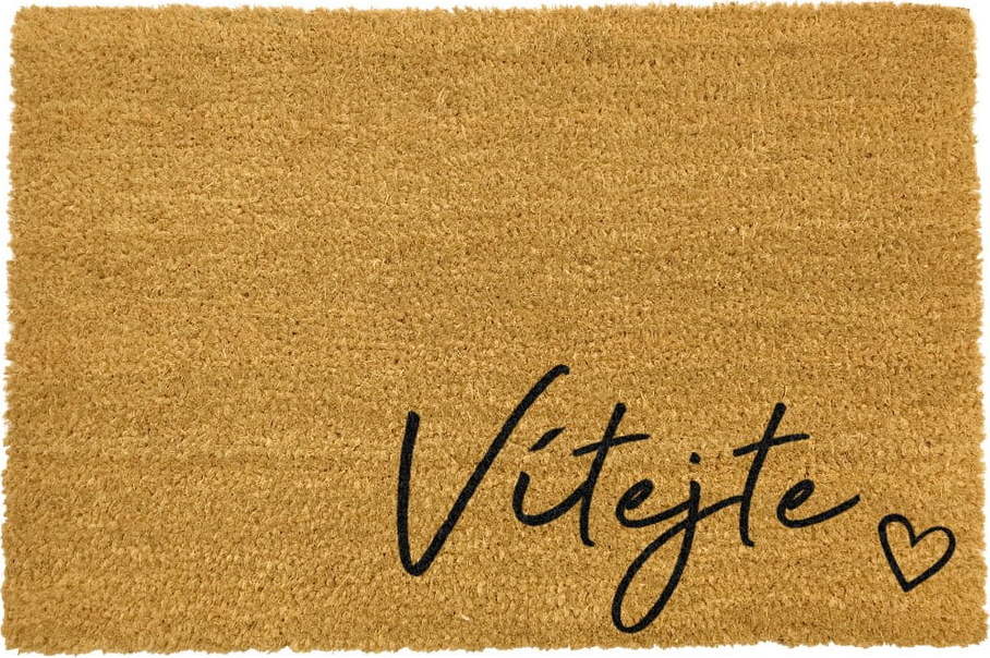 Rohožka z přírodního kokosového vlákna Artsy Doormats Vítejte